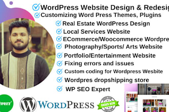 offer affordable wordpress website design, website redesign and create website