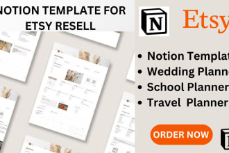 design aesthetic notion resell template for etsy digital product etsy planner