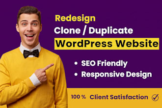 copy clone website, build, redesign, or duplicate website to wordpress
