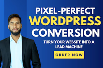 convert PSD, xd, figma, wix, lovable and ai to wordpress by elementor pro