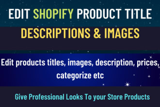 edit shopify SEO products titles and add new descriptions