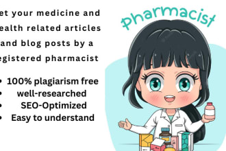 write well researched medical articles as a pharmacist
