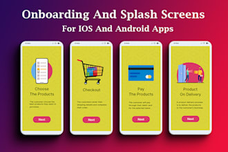 design modern onboarding and splash screens for IOS and android apps