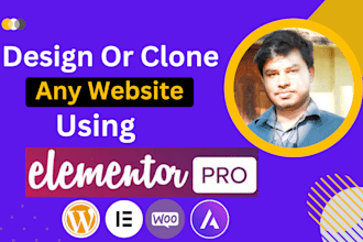 design, developer, clone your wordpress website as an elementor expert