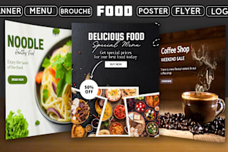 design food or restaurant flyer, poster, banner, brouche