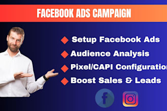 setup and manage your facebook ads campaign to maximize sales and leads