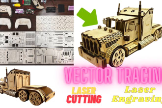 do vector tracing for laser cutting, cnc and laser engraving dxf dwg