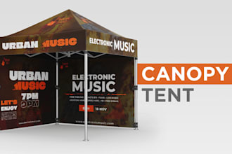 design tent, flag, table cover and canopy for your exhibition