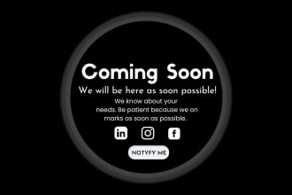 build eye catchy coming soon page, landing pages in 24 hours