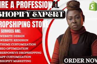 create shopify dropshipping store, shopify marketing or design shopify website