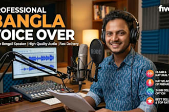 record professional bangla, bengali voice over of any kind and translate scripts