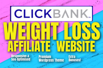 build weight loss clickbank affiliate website, clickbank website