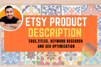 do etsy product listing, etsy SEO, etsy product description title tags for sale