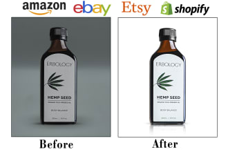 do product photo editing, retouching and listing images in photoshop