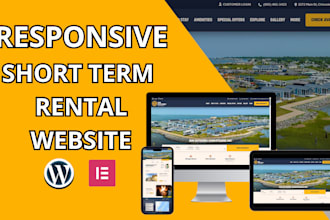 vacation rental website, short term rental website  with rental booking website