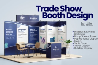 design trade show booth and backdrop for your exhibition