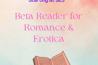 beta read your romance or erotica novel