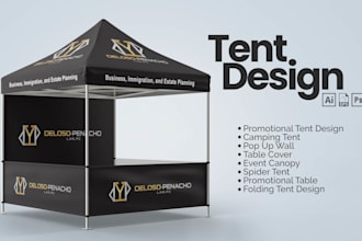 design tent, table cover, flag and canopy tent