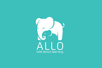 make excellent awesome cute elephant logo with source edible file