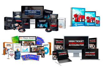 design digital product mockup bundle, online course ecover