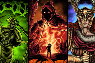 drawing dark art illustrations for tshirt design