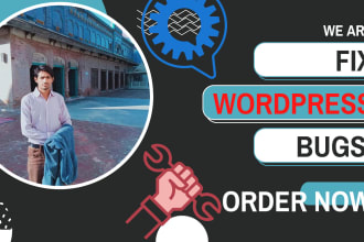 do wordpress bug fix, contact form,  woocommerce fix