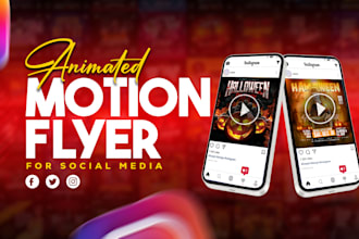 create animated motion flyers, party flyers, event flyers, halloween flyer