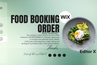 build a wix or editorx online ordering restaurant website with SEO