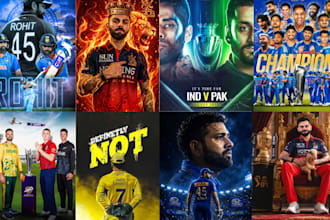 design professional cricket graphics, matchday posters and sports creatives