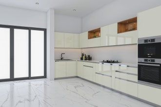 design kitchen, office, vanity interior 3d visualization