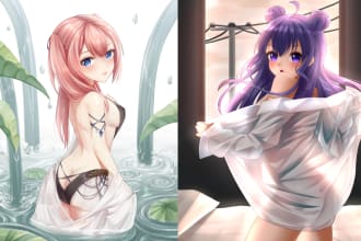 make illustration in anime style and fanart