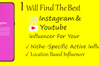 find best instagram, youtube influencer for your niche