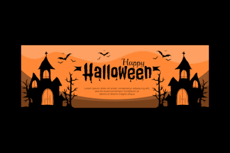 create halloween banner design
