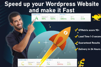 do wordpress speed optimization to increase page speed and load time on gtmetrix
