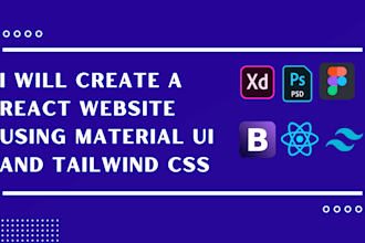 create react website react js, material UI with tailwind CSS