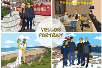 draw yellow cartoon portrait, character, avatar