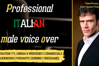record a deep and warm male italian voice over