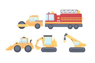 draw cute vehicle illustration toys for your project