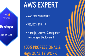 setup and fix aws ec2, s3 bucket, amazon aws services,ses, sns, rds, vpc, nodejs