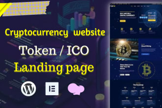 design wordpress cryptocurrency website and  crypto token, ico,nft landing page