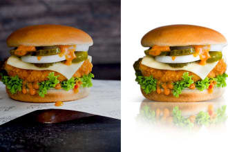 food photo enhancement, retouching, editing