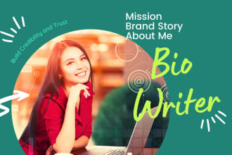 write bio, about me and about us page