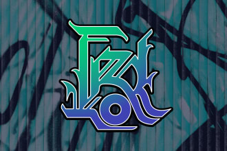 create a gothic monogram logo