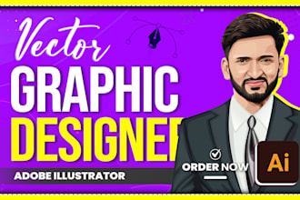 be your vector graphic designer in adobe illustrator