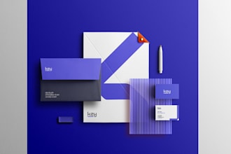 create a modern logo and brand style guidline with a full brandig package