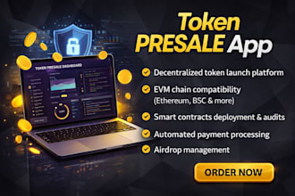 create token presale dapp, smart contract and blockchain website