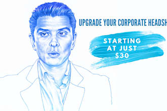 draw professional corporate business headshots with pencil