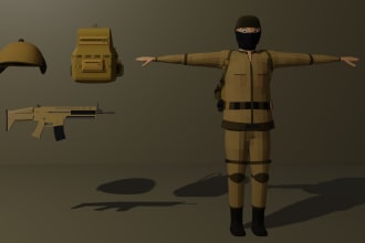 do your 3d low poly character