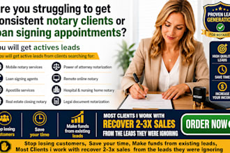 generate mobile notary leads refinance leads notary public remote notary leads
