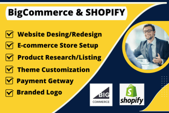 design or create bigcommerce online store shopify ecommerce website online shop